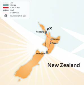 North Island New Zealand Road Trip Map